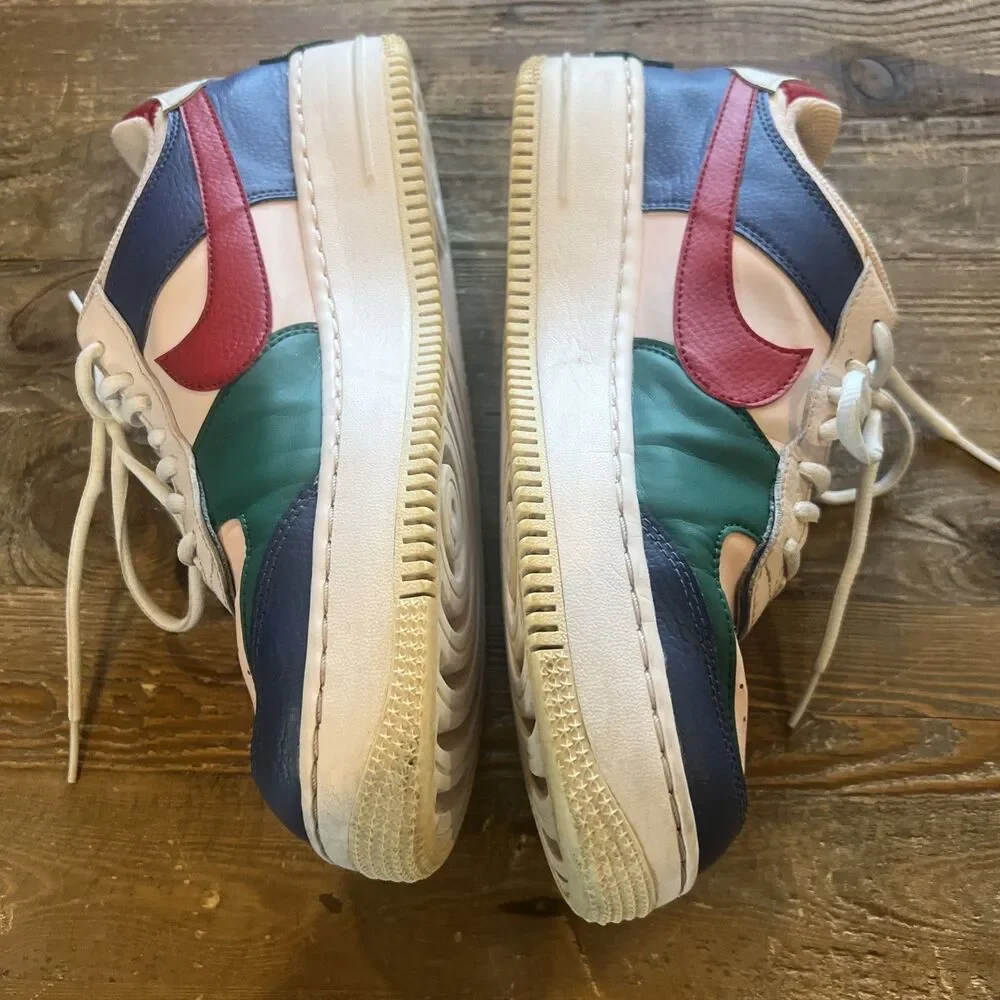 Nike Air Force 1 Shadow Mystic Low Top Navy Pink Green Red White Women’s Sz 10